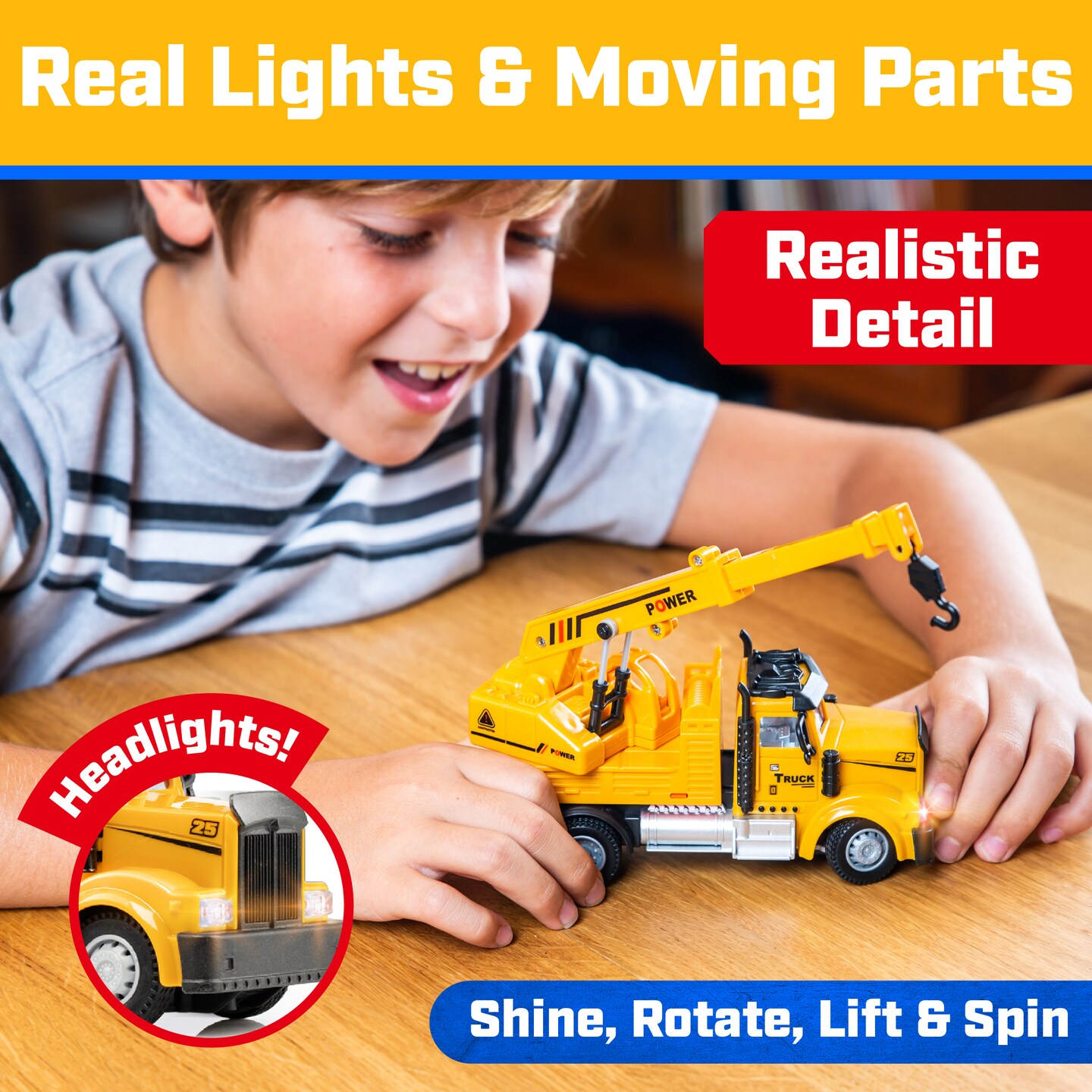Force1 Mini Construction RC Trucks for Kids - Crane + Dump