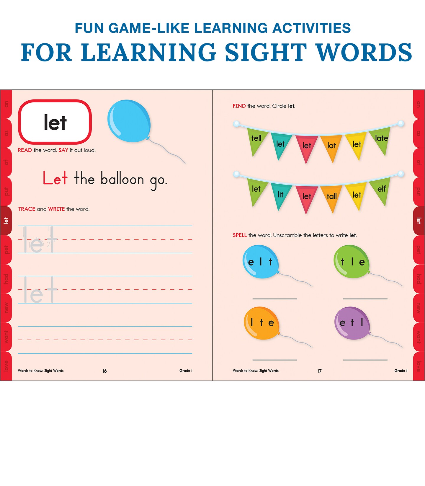 Carson Dellosa Words to Know Sight Words Workbook for First Grade&#x2014;Reading Activities, Games, Flashcards, Handwriting, Sentences, Stories and Coloring Practice (320 pgs)