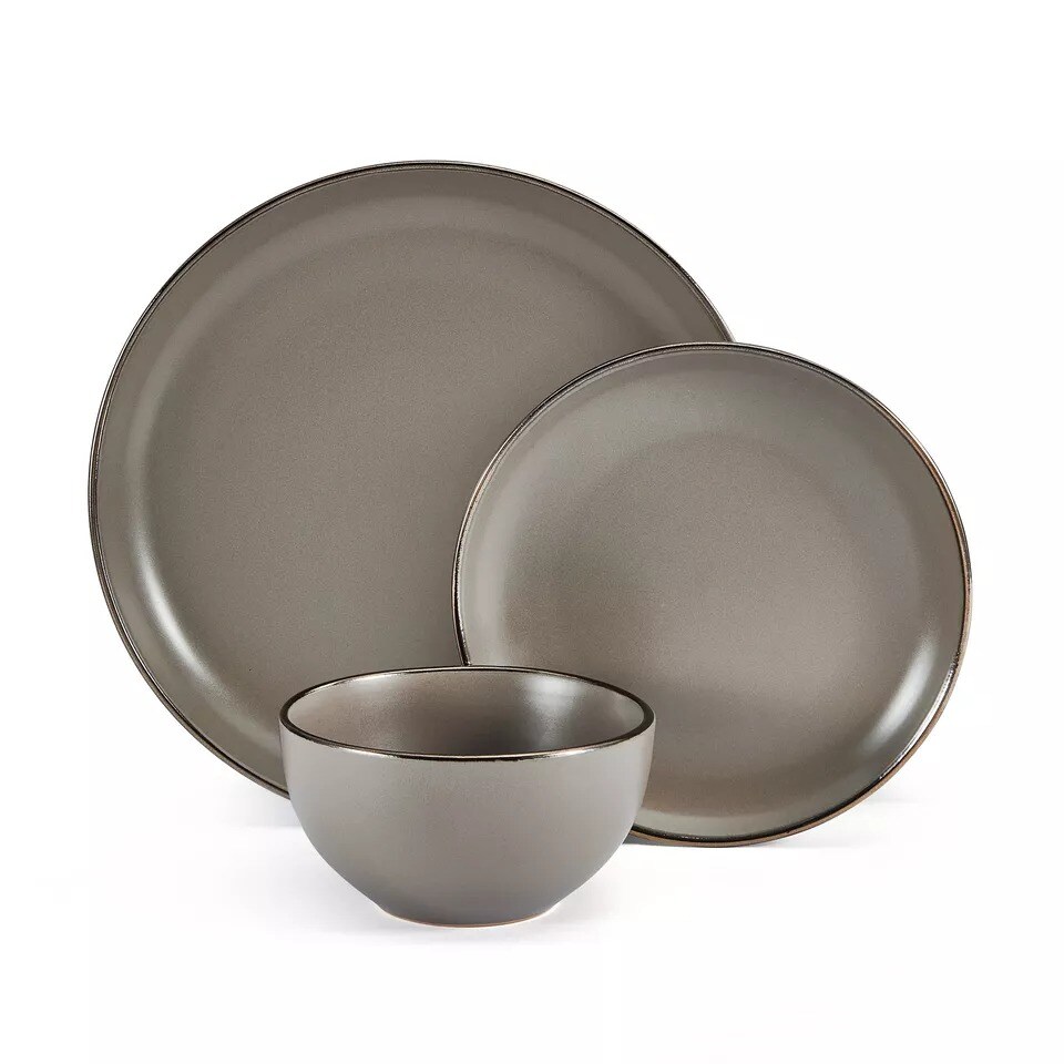 &#x22;Pfaltzgraff Gray Hadlee 12-Piece Dinnerware Set, Service for 4 &#x22;