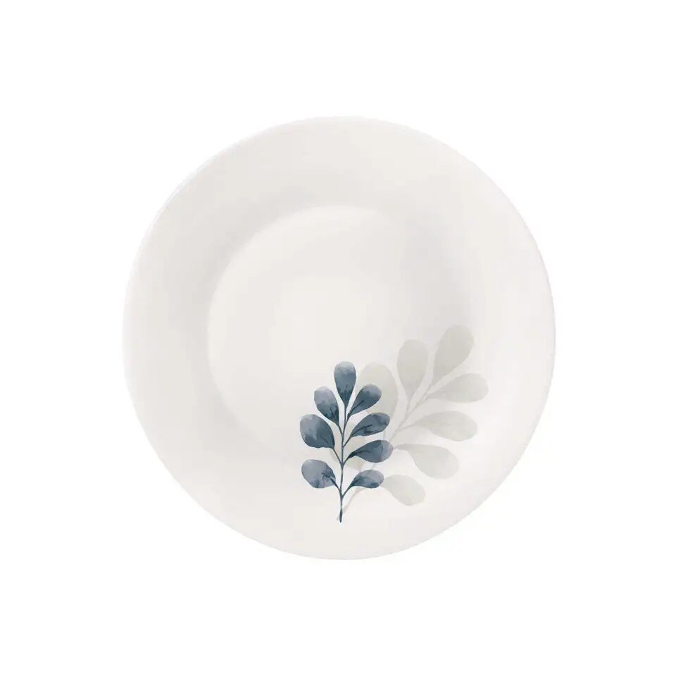 Bormioli Rocco White Moon Botanica Blue, Set Of 6, 7.75&#x22; Dessert Plates