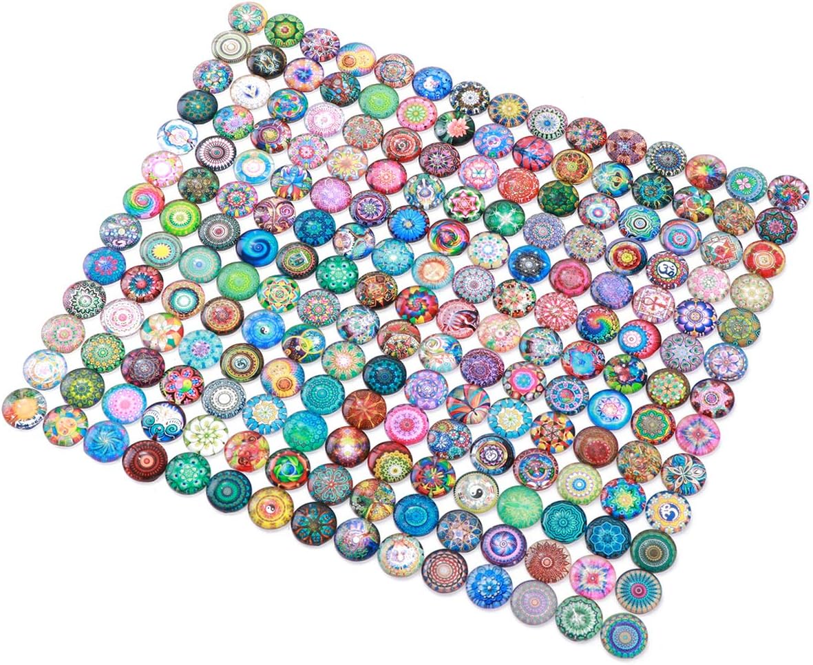 200pcs Mixed Mosaic Tiles Glass Mosaic Tile Assortment for DIY Crafts Crystal Mosaic Supplies 14mm