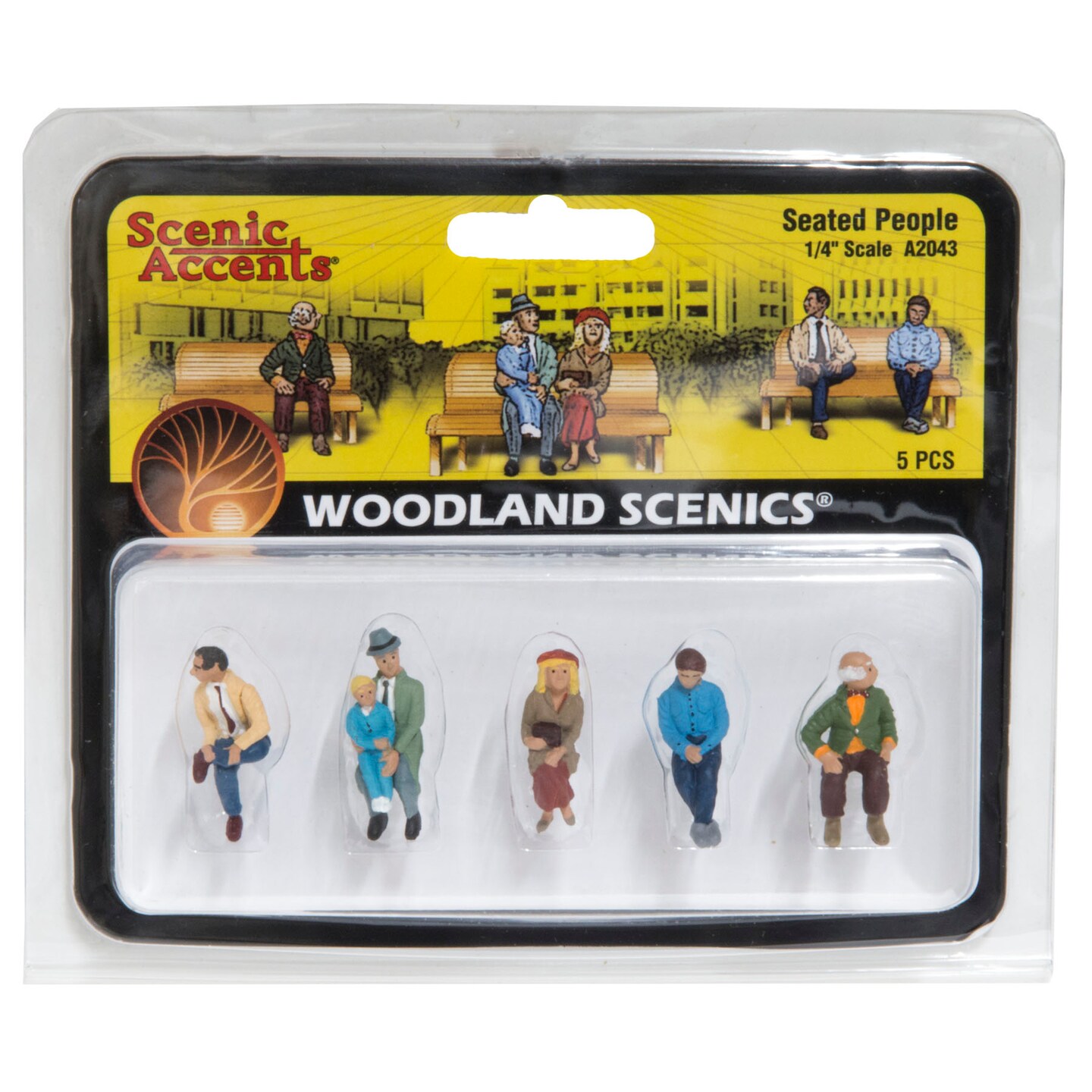 Woodland Scenics Scale Figures, 1/4&#x22;, Seated People