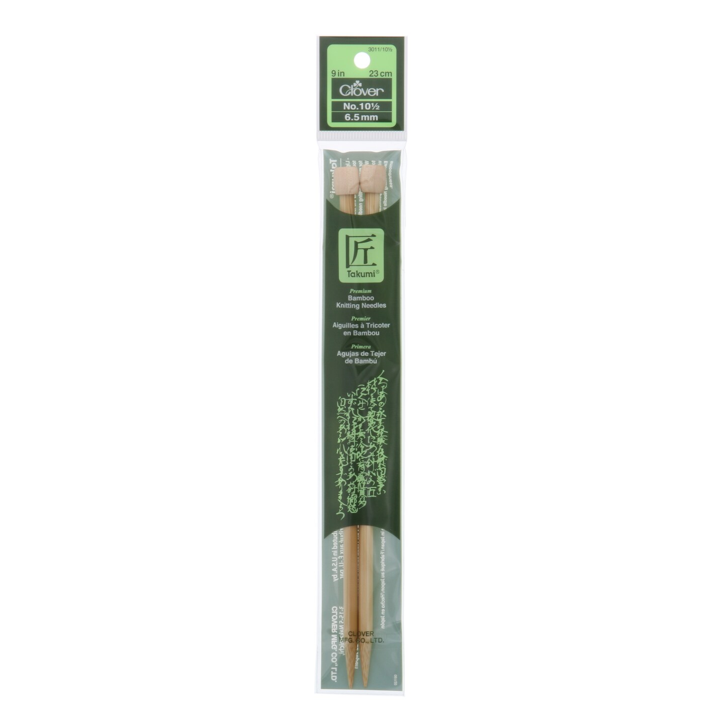 Clover Bamboo Single Point Knitting Needle, 10, 6mm