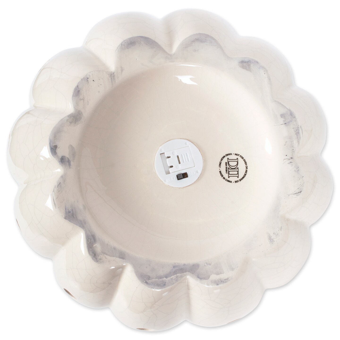 DII White Large Pumpkin With Leaves Lantern