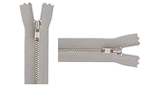 #3 Nickel Pants/Bag Light Weight YKK Zippers - Color: Light Grey #119 - Choose Your Length - Made in The United States (1 Zipper Per Pack) (11&#x22; Inches)