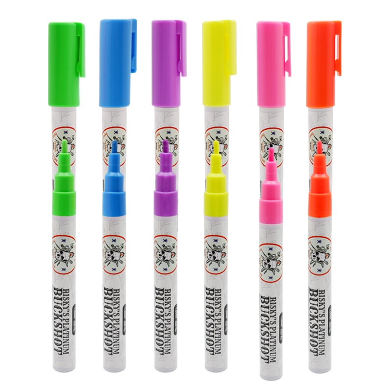Risky's Tools of the Trade Platinum Buckshot 1mm 6 Pack of Fluorescents for Graffiti or Fine Art