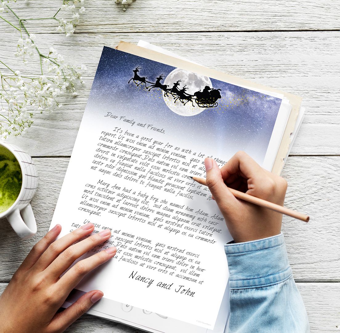 Great Papers! Moonlight Santa Holiday Letterhead, Invitations and Announcements, Printer Friendly, 8.5&#x22;x11&#x22;, 50 Pack