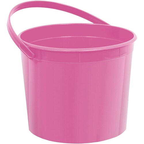 Bright Pink Plastic Bucket with Handle