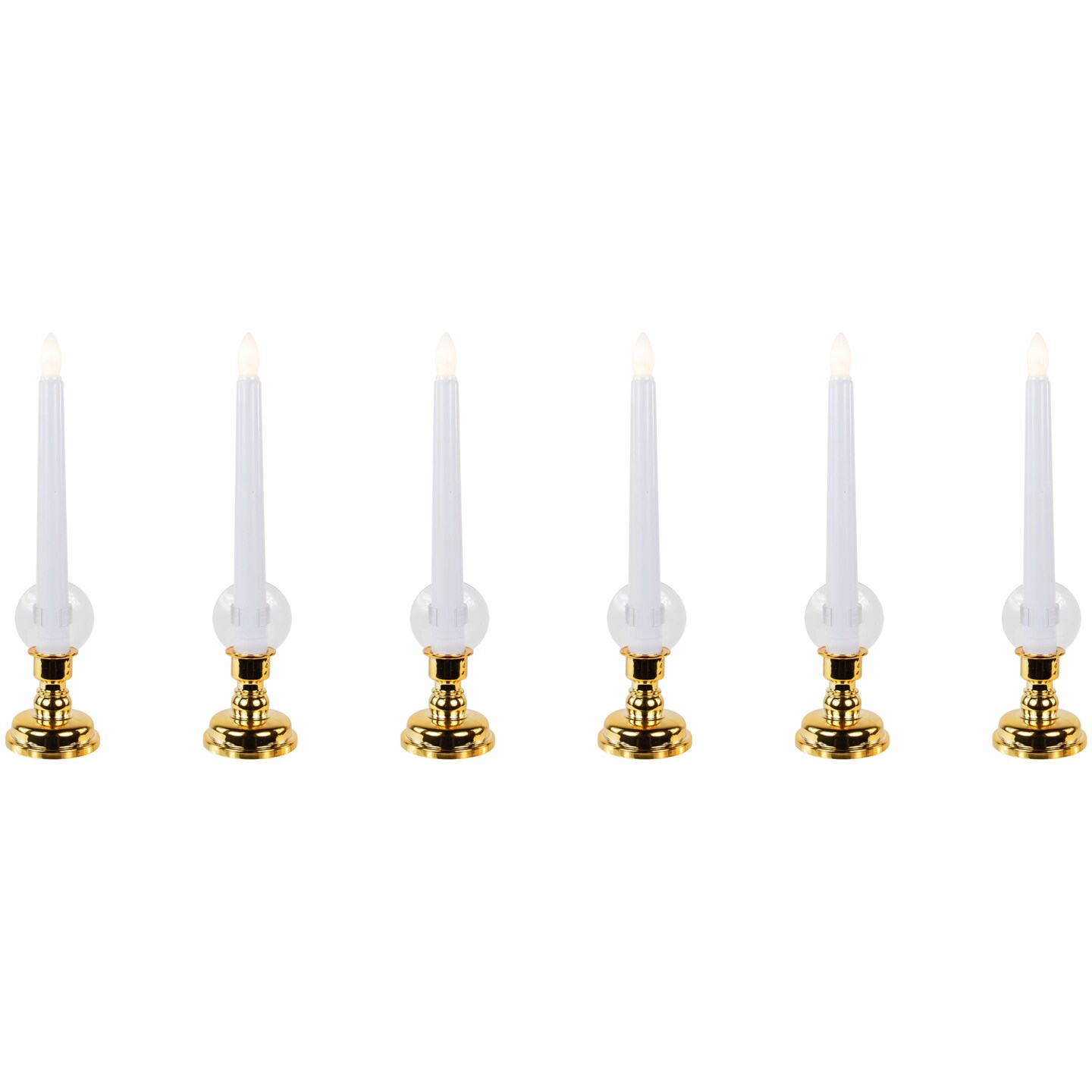 Northlight Set of 6 White Christmas Candle Lamps with Remote and Timer, 10&#x22;