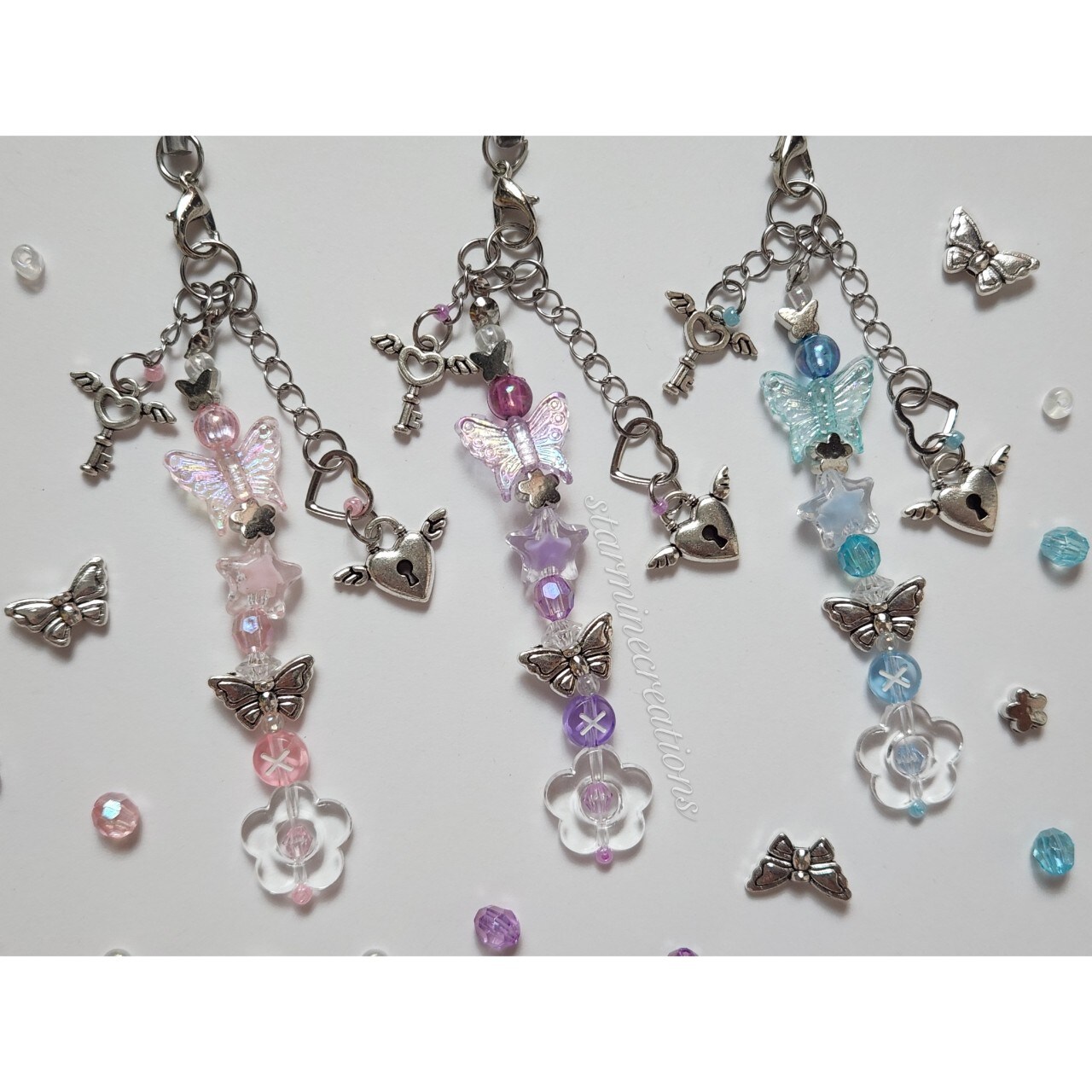 Sweet Key Phone Strap ~ Beaded Keychain Phone Charm Y2k Aesthetic Cute Girly Kawaii