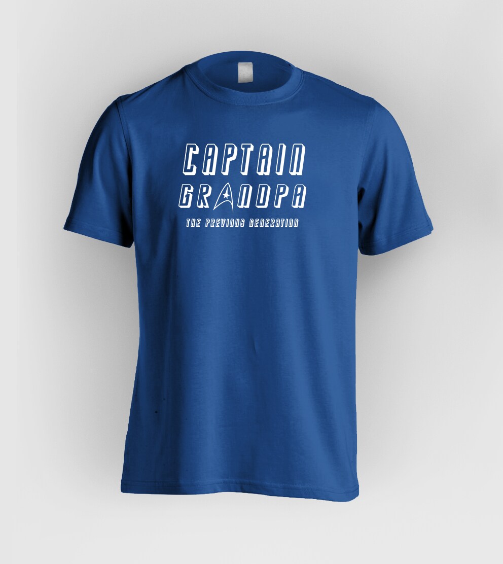 Captain Grandpa (Star Trek) The Previous Generation T-Shirt - FREE