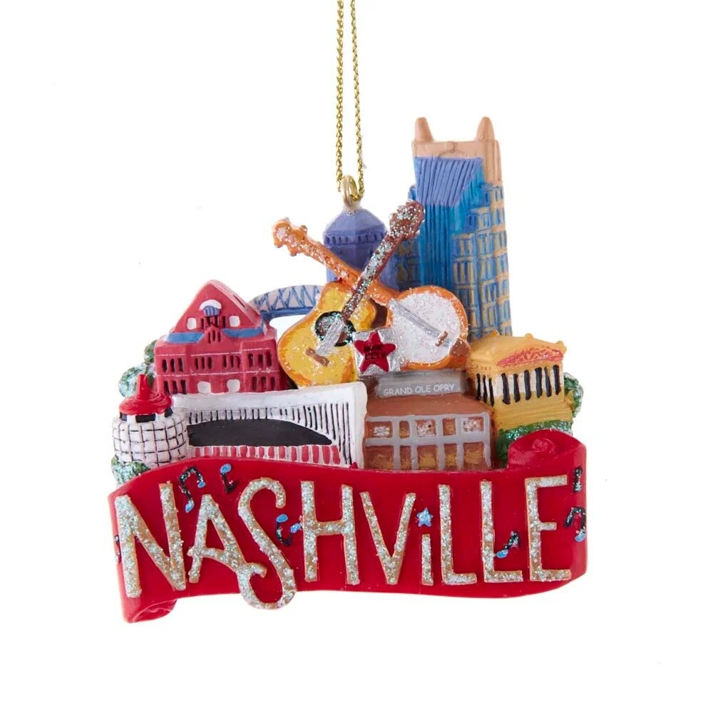 KSA Pack of 12 Red and Yellow &#x22;Nashville&#x22; Christmas Ornaments 2.75&#x22;