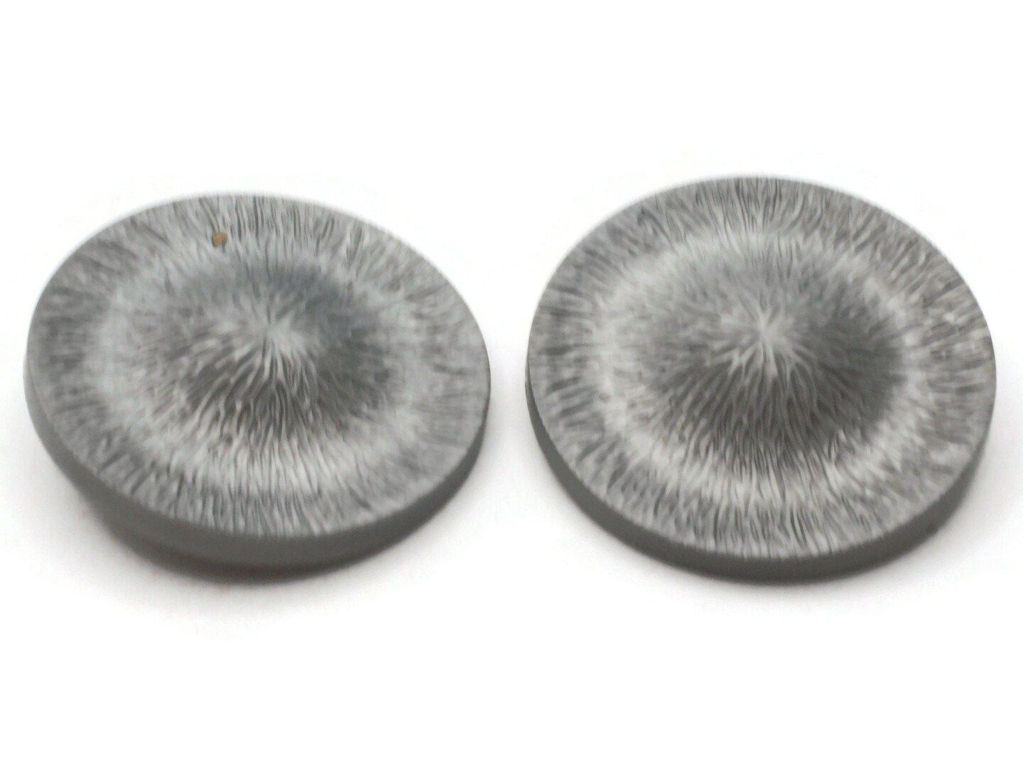2 45mm Vintage Silver Gray Plastic Shank Buttons Sewing Notions