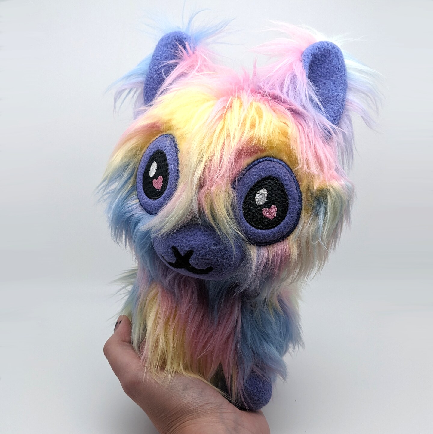 Alpaca Plushie Purple with Pastel Rainbow Fur Llama Stuffie MakerPlace by Michaels