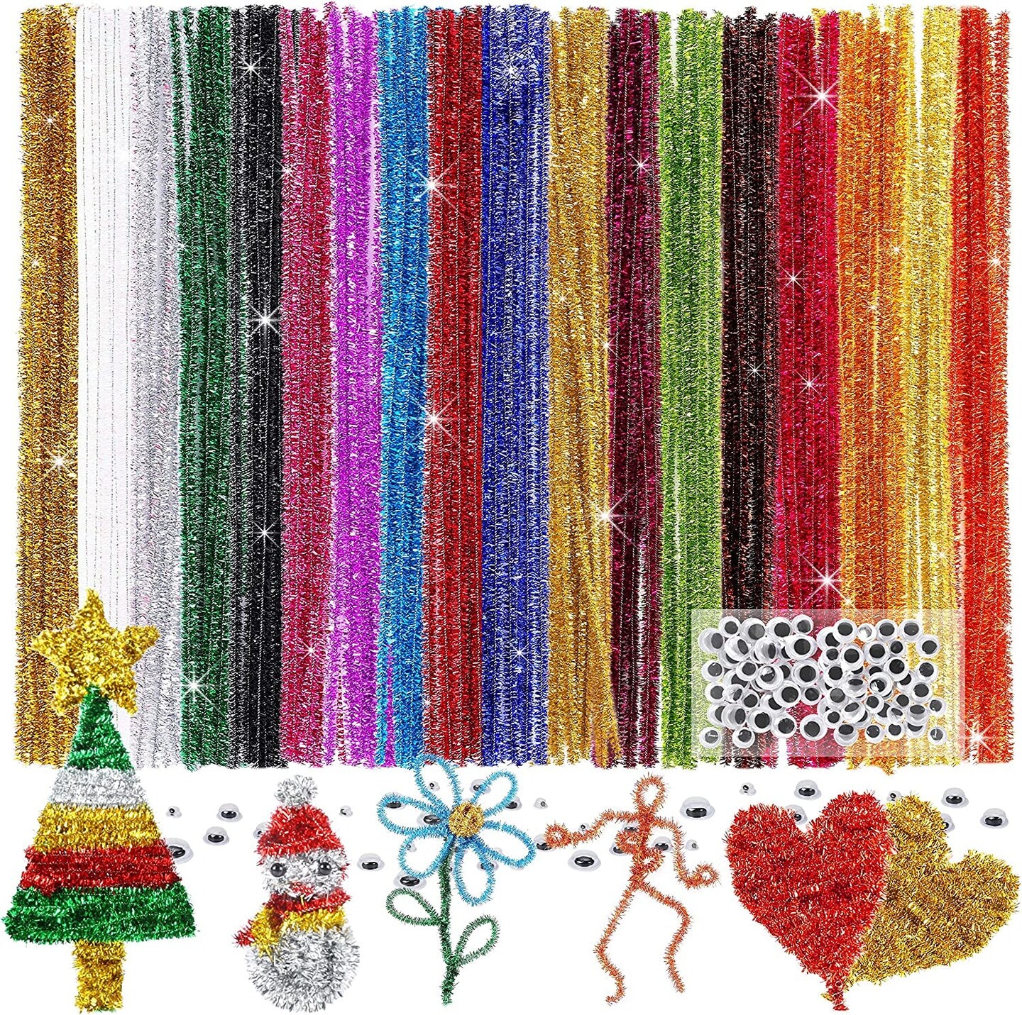 Pipe Cleaners for Crafts (200pcs in Gray), 12 inch Long Pipe Cleaners, Pink  Pipe Cleaners. 