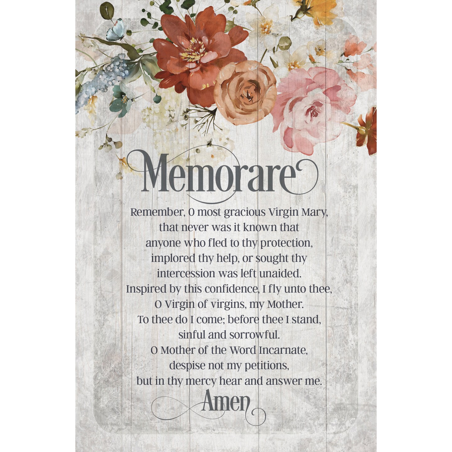 Dexsa Memorare Symbols of Faith Inspirational Wood Plaque 6 inches x 9 inches