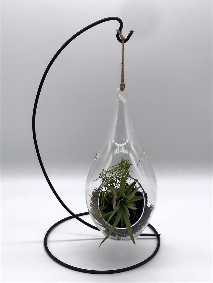 Hanging Glass Raindrop w/ Stand