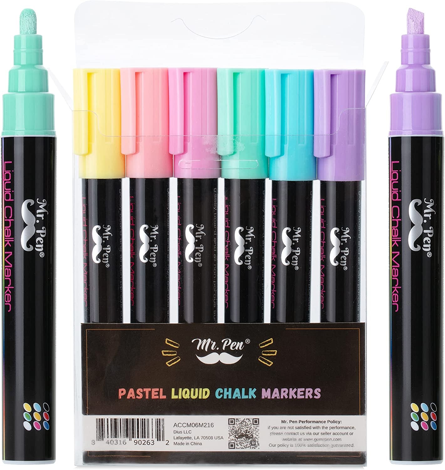  Chalk Markers, 6 Pack, Dual Tip, Pastel Colors, 8 Labels, Chalkboard  Markers, Liquid Chalk Markers, Chalk Markers for Chalkboard, Chalk Pens,  Chalk