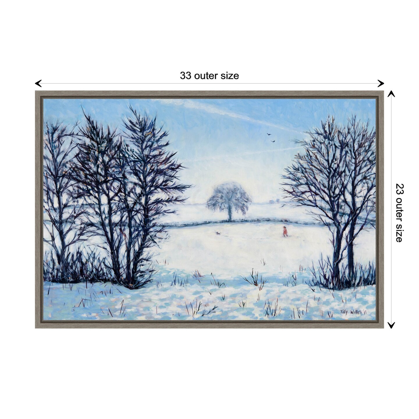 A Snowy Winters Walk by Tilly Willis Canvas Art Framed