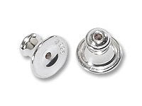 JewelrySupply Earring Backs with Rubber Insert 6mm Sterling Silver (1 Pair of Sterling Silver Earring Backs)