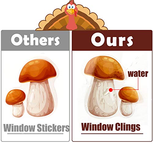 Fall Window Clings 158 PCS Thanksgiving Window Clings Fall Window Clings for Glass Windows Fall Window Decor for Offices Autumn Leaves Turkey Window Clings Home School Office