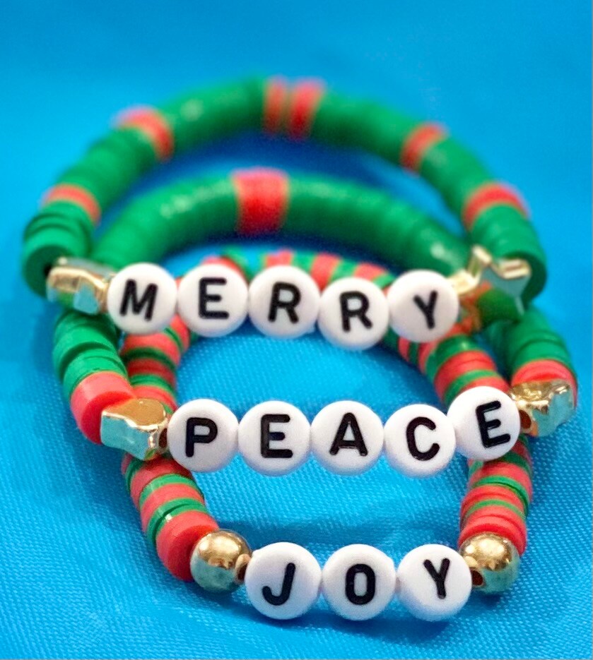 Merry, Peace and Joy Bracelets, Christmas Bracelets, Holiday Bracelets,  Kids Bracelets MakerPlace by Michaels