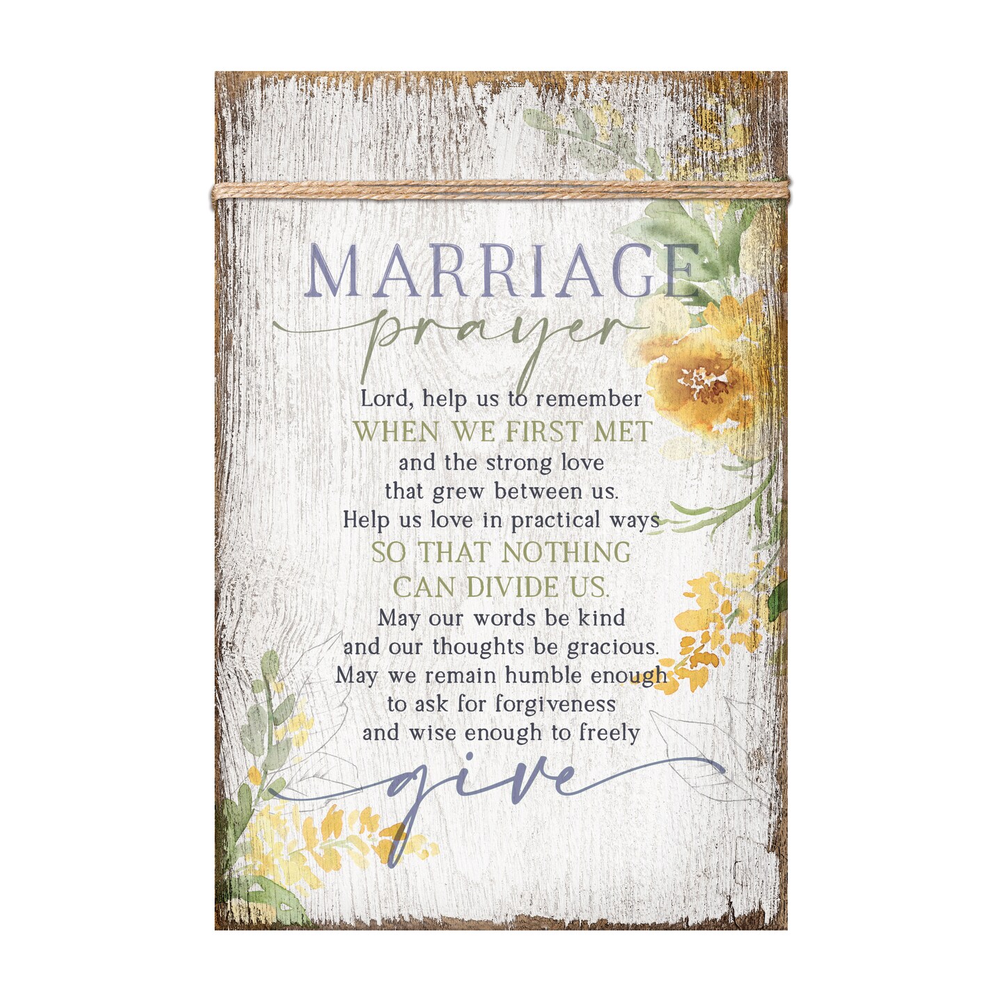 Dexsa Marriage Prayer Wood Plaque with Easel and Wall Hanger 6"x9"