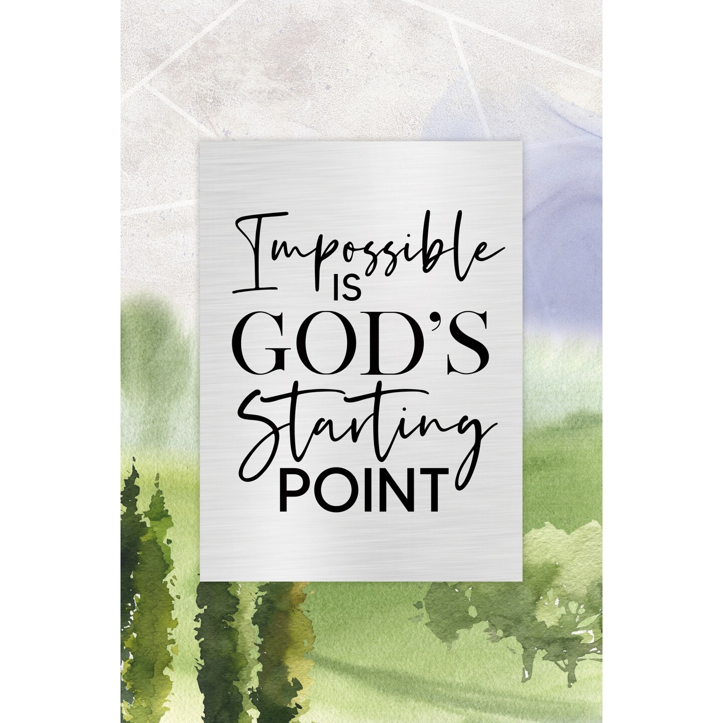 Dexsa Impossible Is God's Wood Plaque with Easel and Wall Hanger 6"x9"