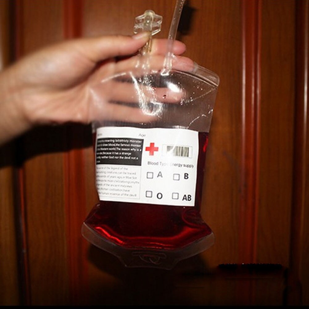 Halloween Party Decoration Supplies | Transparent Food Grade PVC Drink Vampire Blood Beverage Bag