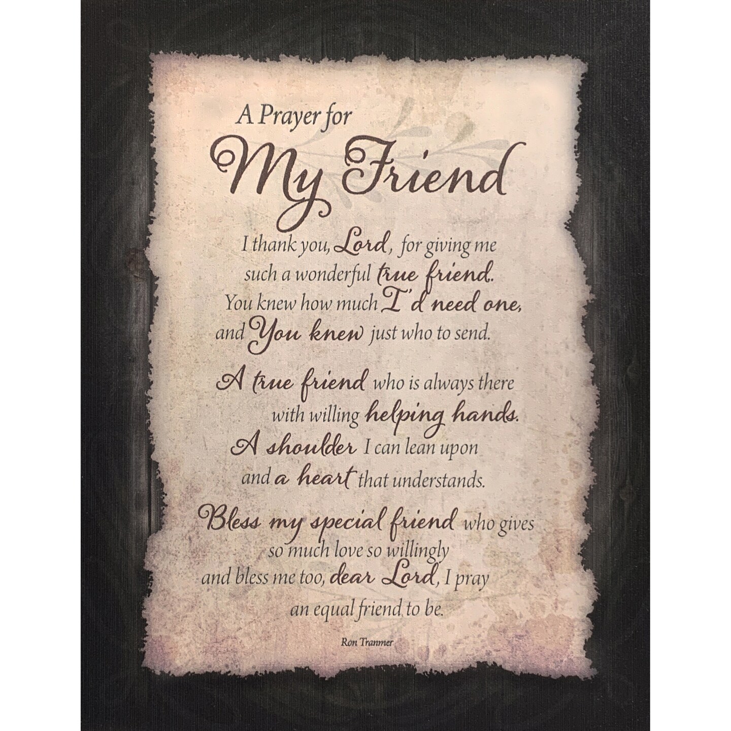 Dexsa Prayer For My Friend Timberland Wood Plaque 11.75" x 15"