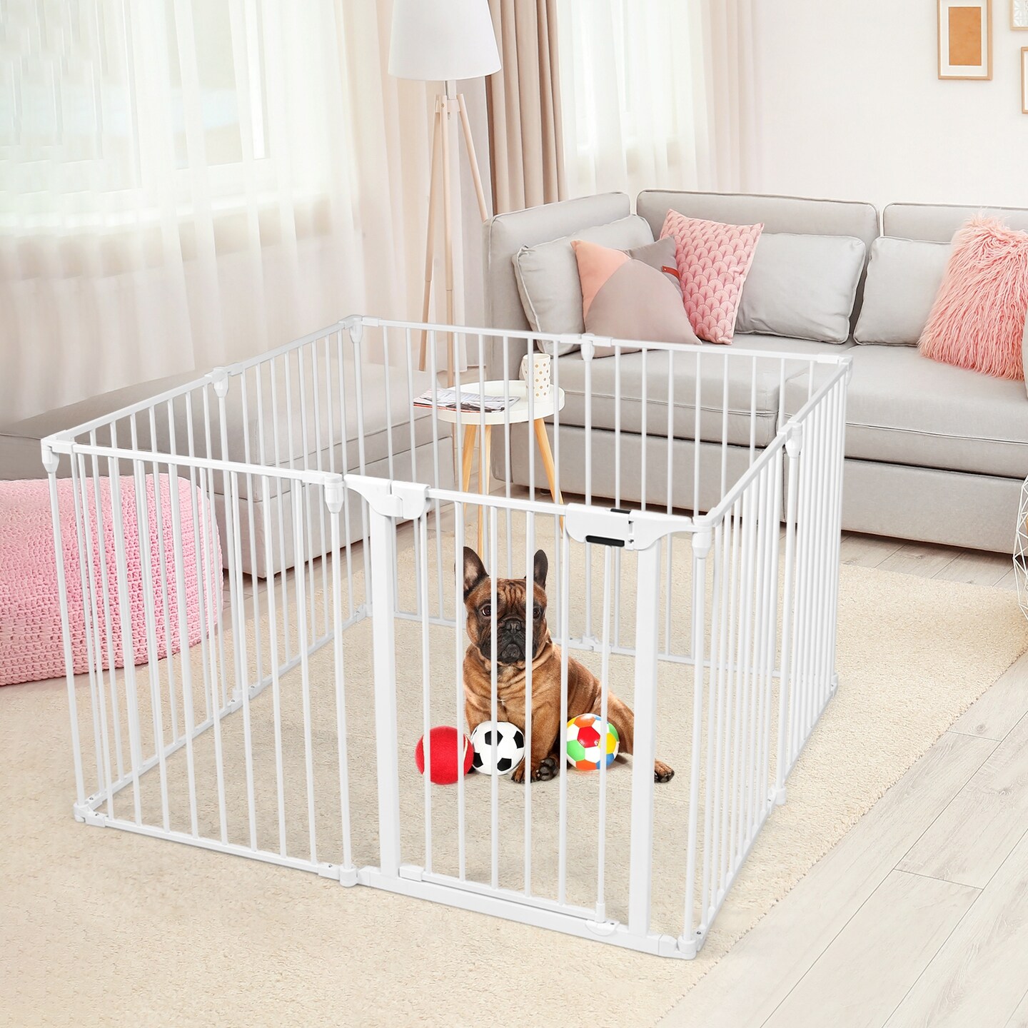 Adjustable Panel Baby Safe Metal Gate Play Yard