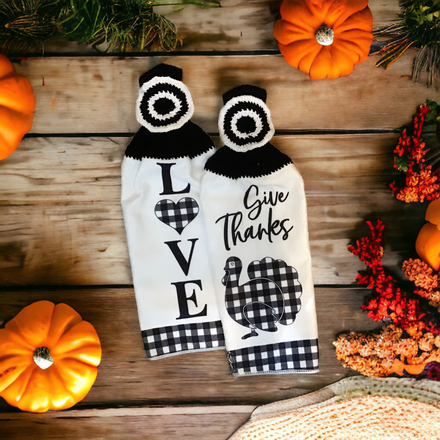 Decorative Thanksgiving Hanging Kitchen Towels (T16)