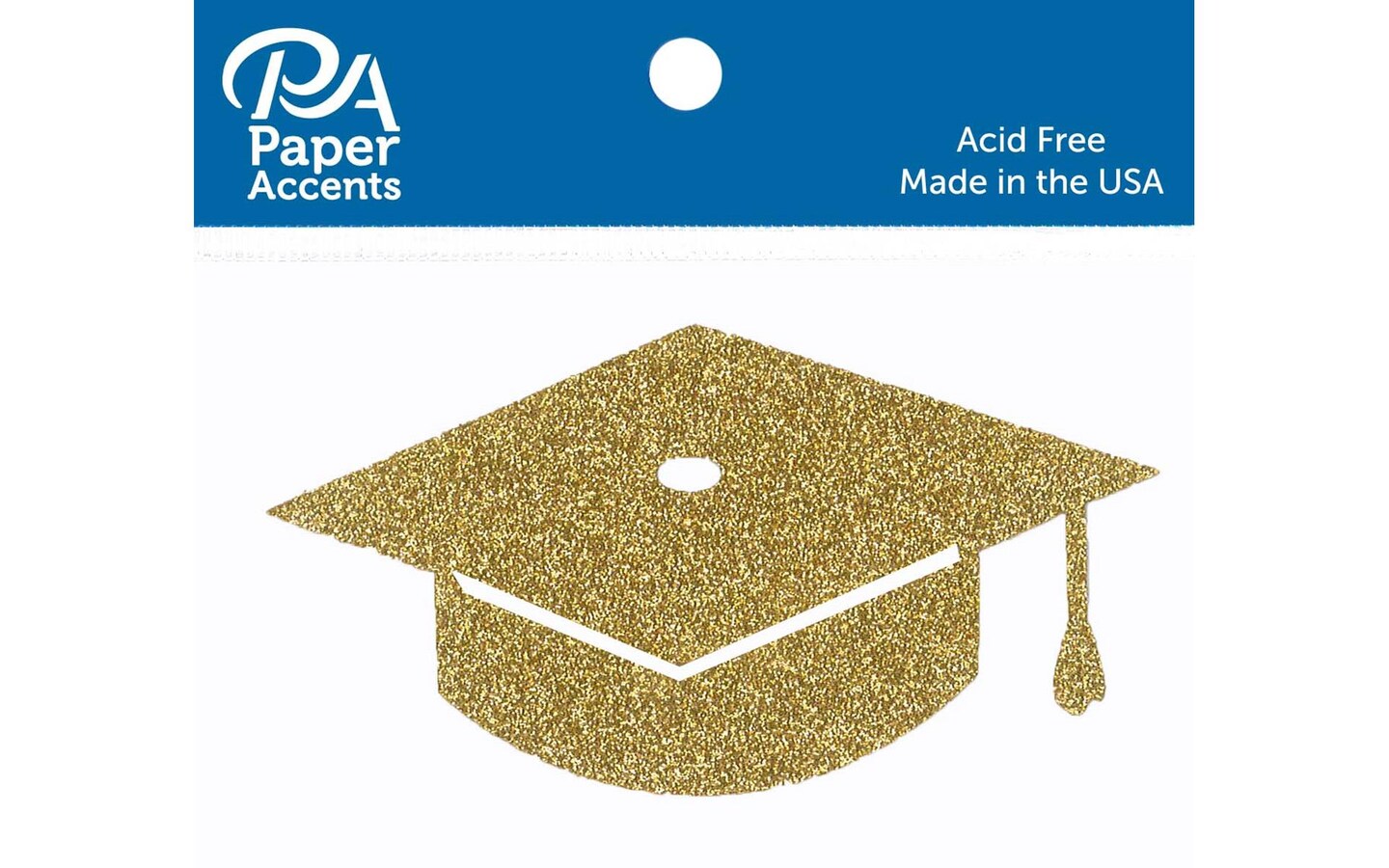 Glitter Shape 6pc Graduation Cap Gold