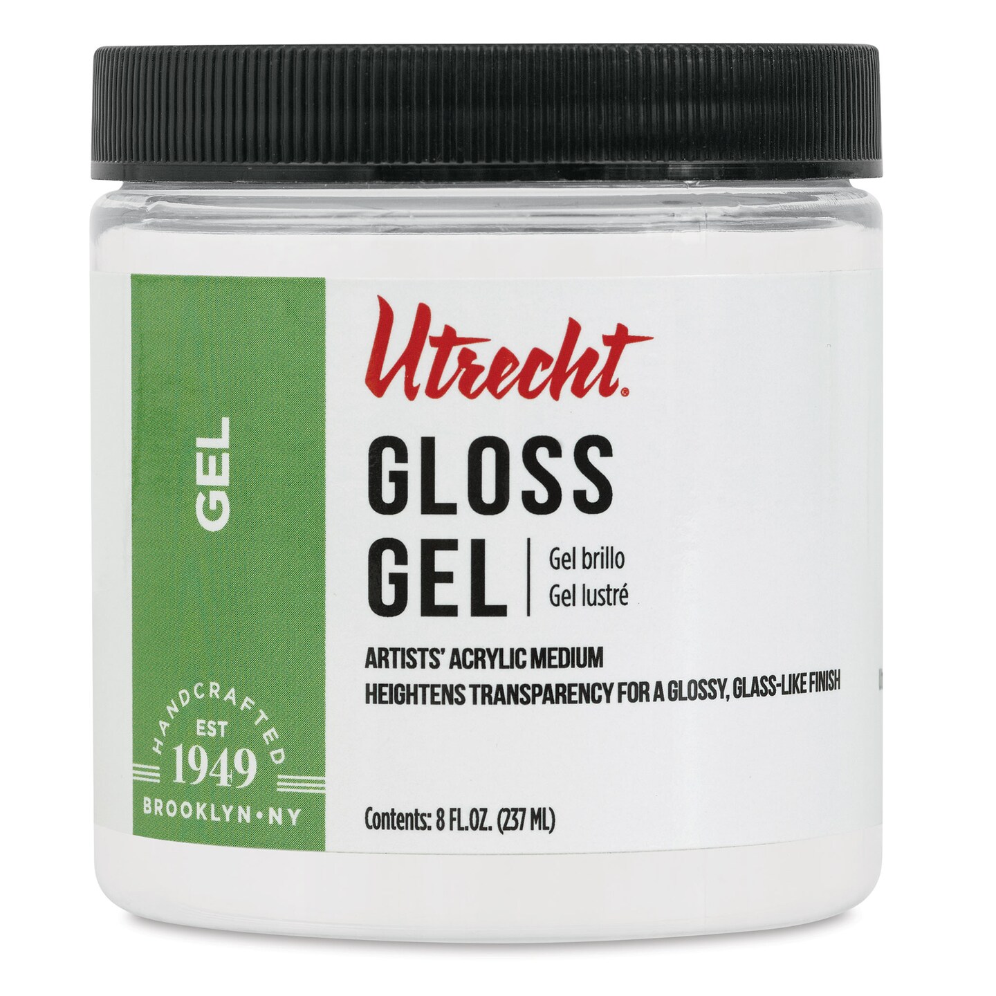 Utrecht Artists' Acrylic Gel Medium - Gloss Gel Medium, 8 oz jar