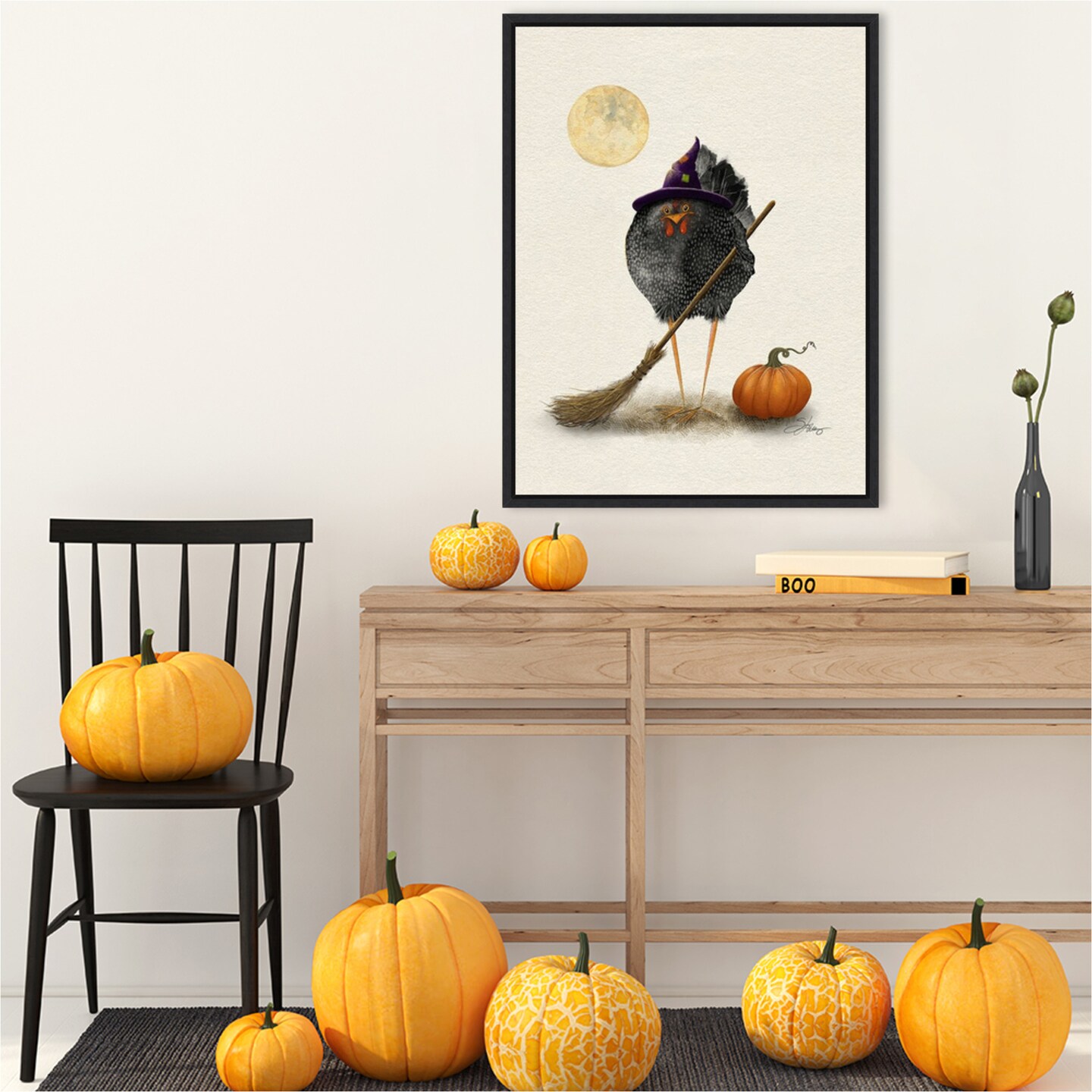 Banshee Halloween Hen by Shanda Louis Canvas Art Framed