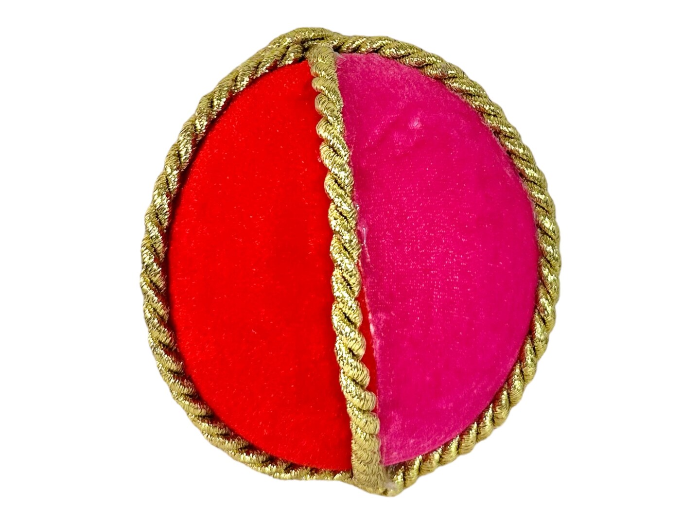 4&#x22; Foam Velvet Fabric Ornament in Red, Pink, and Gold Trim by TCT Crafts - Festive Holiday Decor-85742