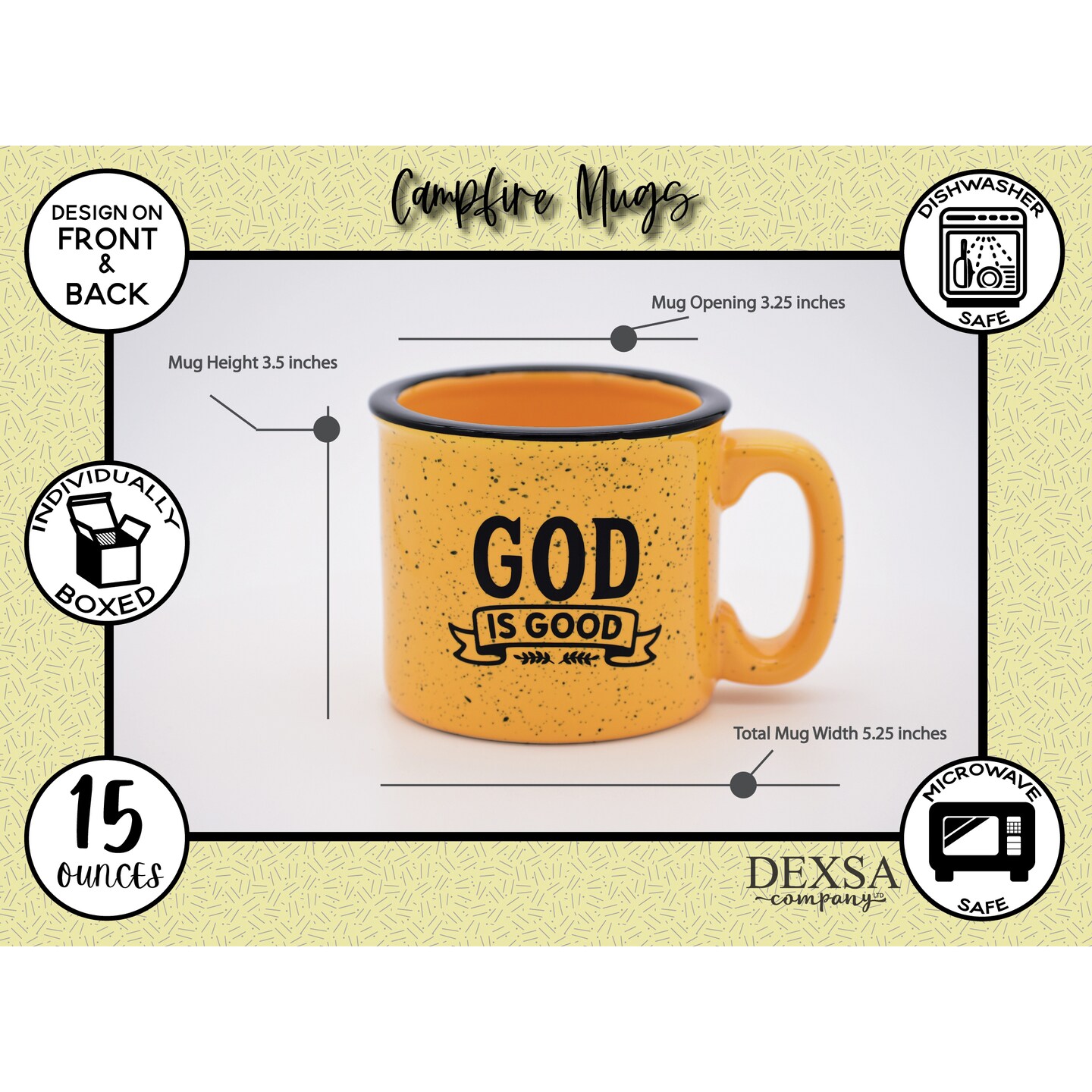 Dexsa God Is Good All The Time 15 ounce Designer Ceramic Mug