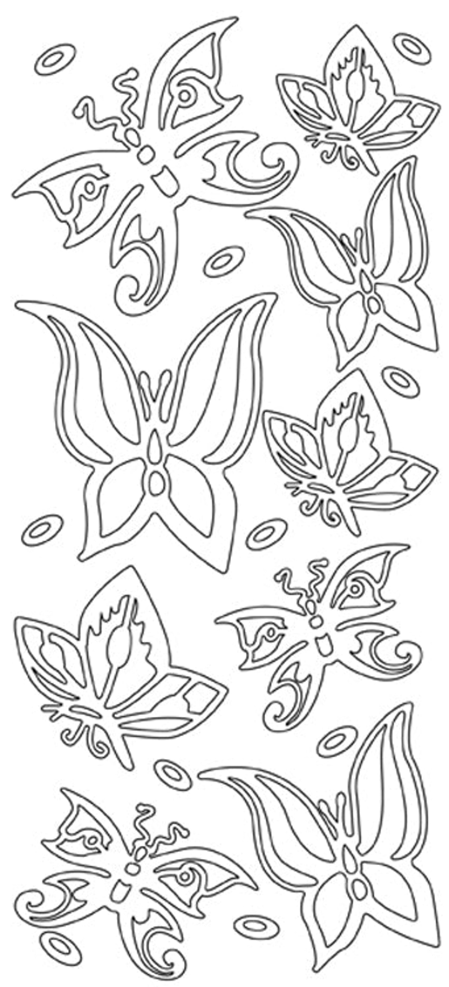 Peel-Offs Stickers Peel-Off Stickers - Various Butterflies - Silver