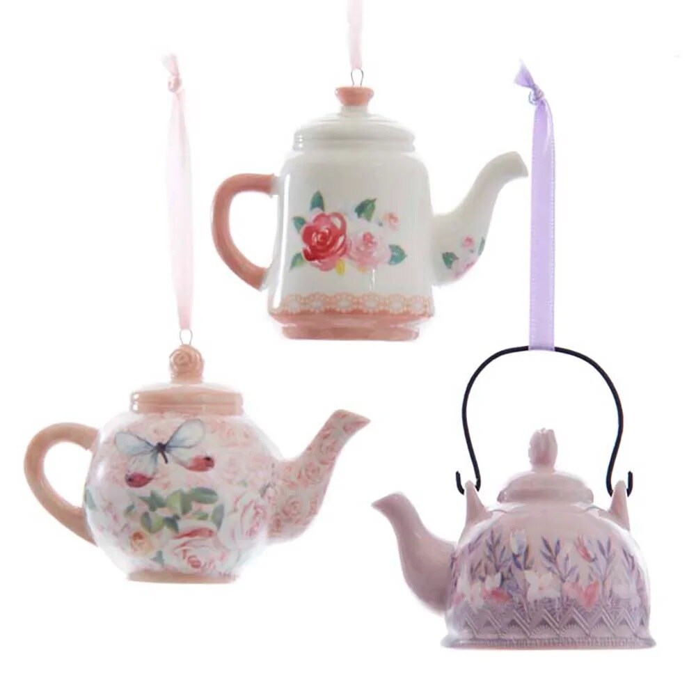 KSA Pack of 12 Boho Chic Teapot Christmas Ornaments 3.50&#x22;
