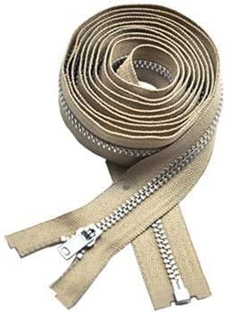 #3 YKK Lightweight Beige Separating Coat Lining Zipper - Color: Beige #573 - Choose Your Length - Made in The United States (1 Zipper Per Pack) (62&#x22; Inches)