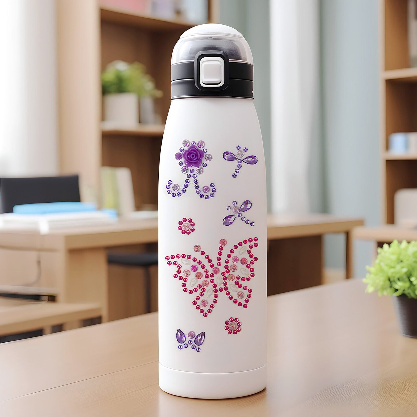 Wrapables Crystal Rhinestone Gem Stickers, Bling Jewel Adhesives for DIY Arts & Crafts, Smartphones, Water Bottles, Sunglass Cases (Set of 6)