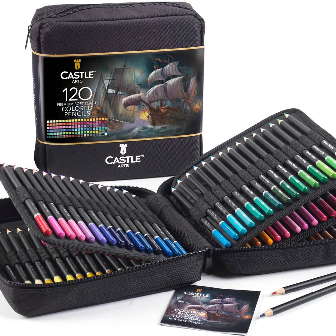 120 Colored Pencils Zipper-Case Set, Quality Soft Core Colored Leads for  Adult Artists, Professionals and Colorists, in Neat, Strong Carry-Anywhere  Zipper Case