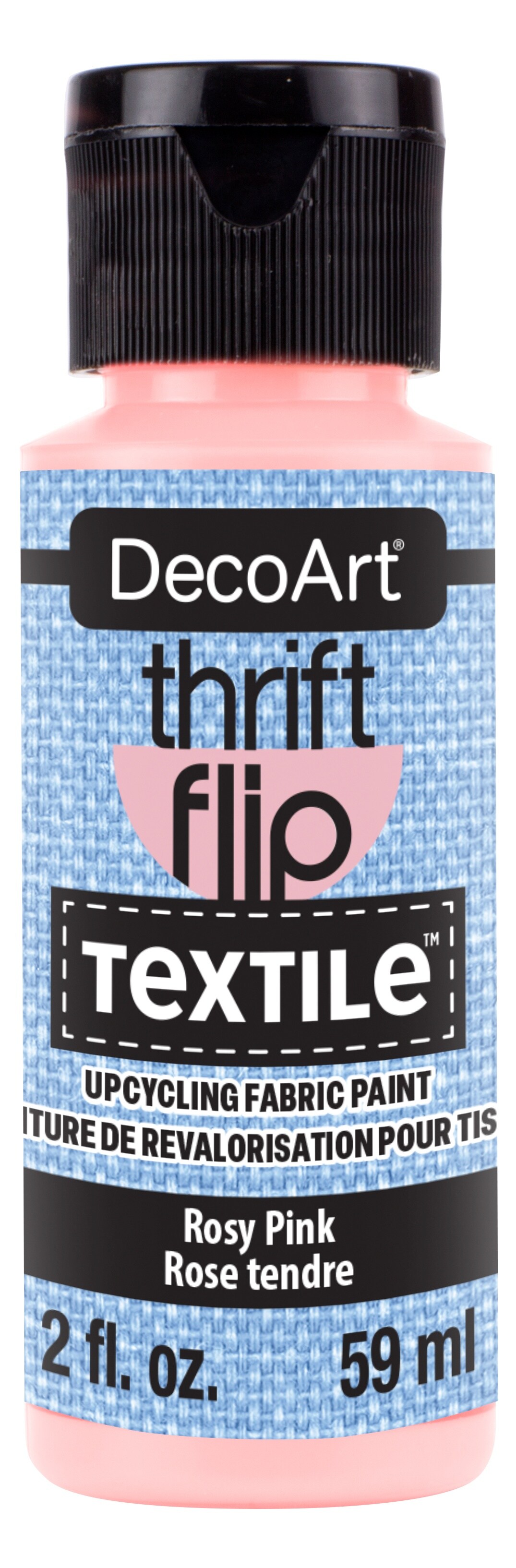 DecoArt Thrift Flip Matte For Textile 2oz Squeeze Bottle-Rosy Pink
