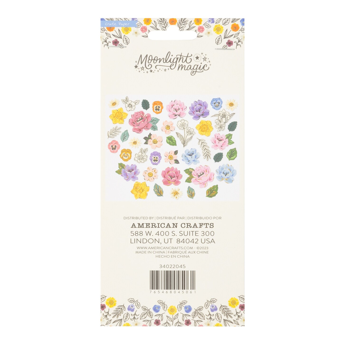 Crate Paper Moonlight Magic Ephemera Die-Cuts 40/Pkg-Florals - Gold Foil