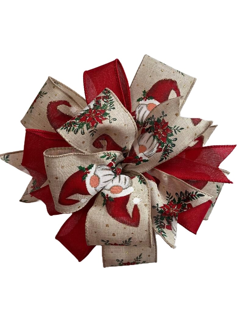 13 Decorative Christmas Tree Topper Bow (2.5 Wired Ribbon)