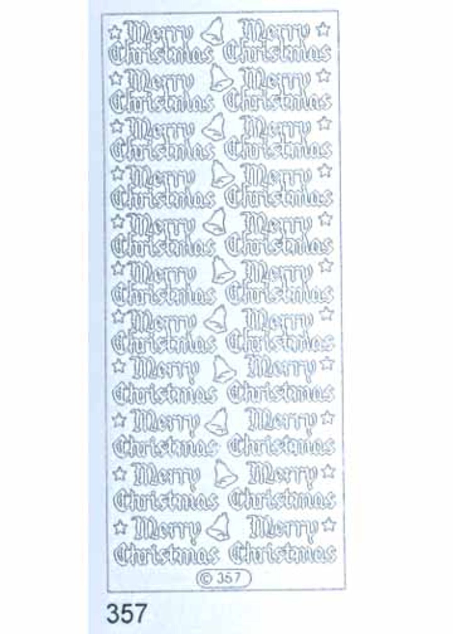 Starform Deco Stickers - Merry Christmas - Transparent Glitter Silver