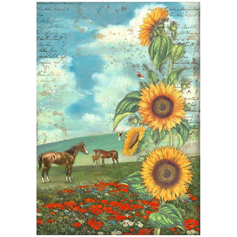 Horses Rice Paper - Sunflower Art - Stamperia
