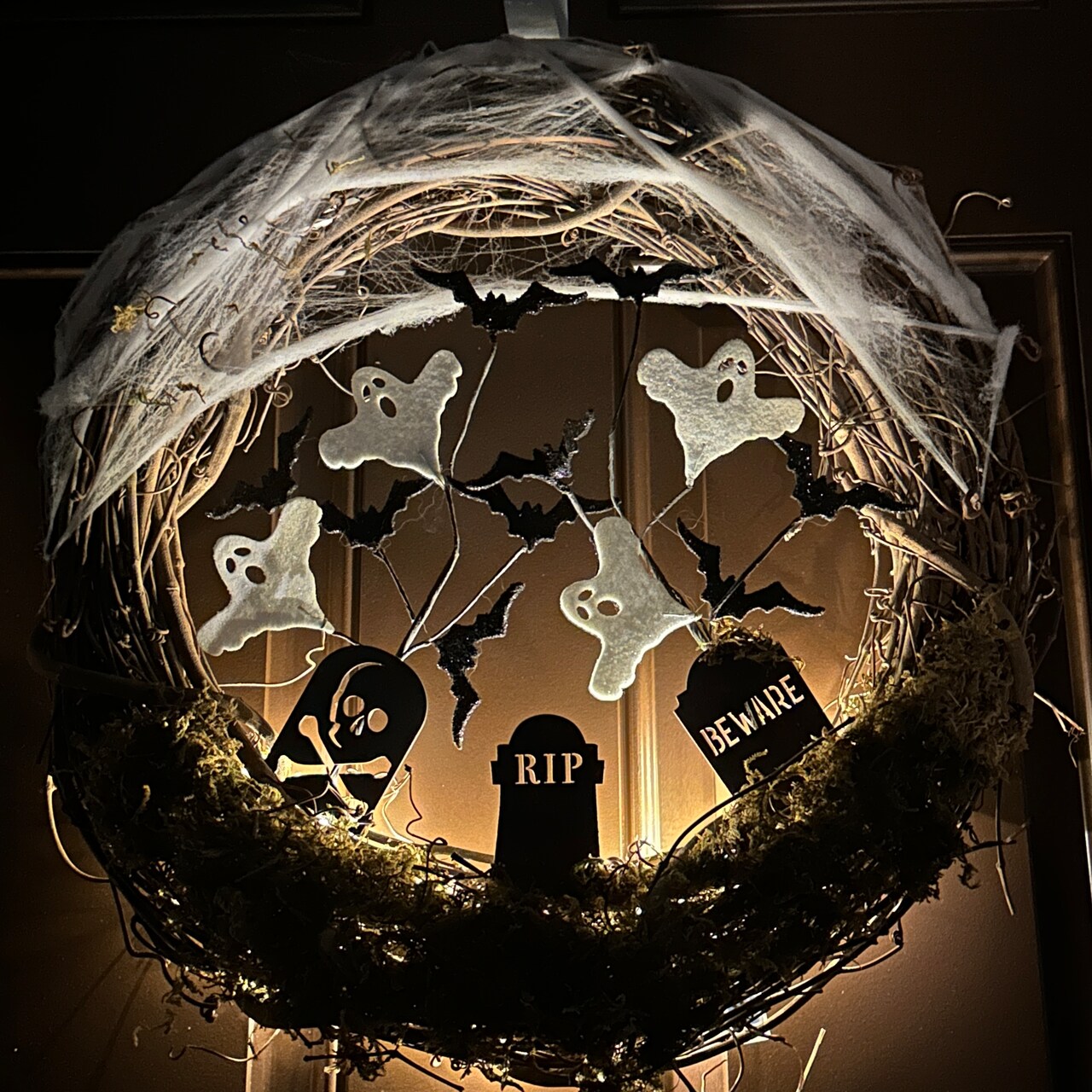 Spooky Halloween Graveyard Wreath