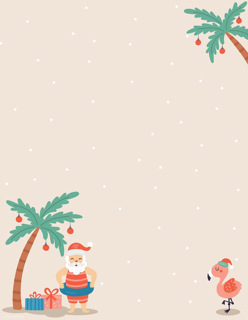 Great Papers! Tropical Santa Holiday Letterhead, Invitations and Announcements, Printer Friendly, 8.5"x11", 80 Pack