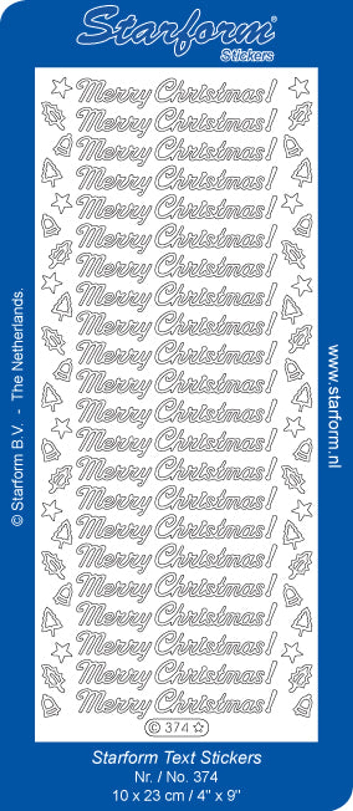 Starform Deco Stickers - Text - Merry Christmas! - Silver